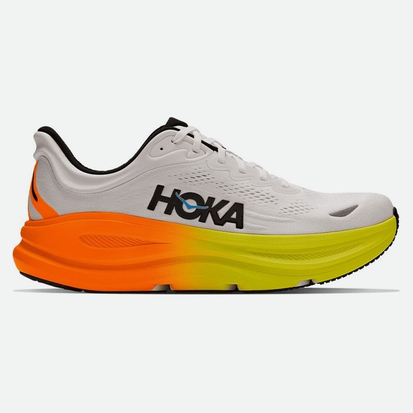 HOKA Bondi 9 Bianco Neon Tangerine